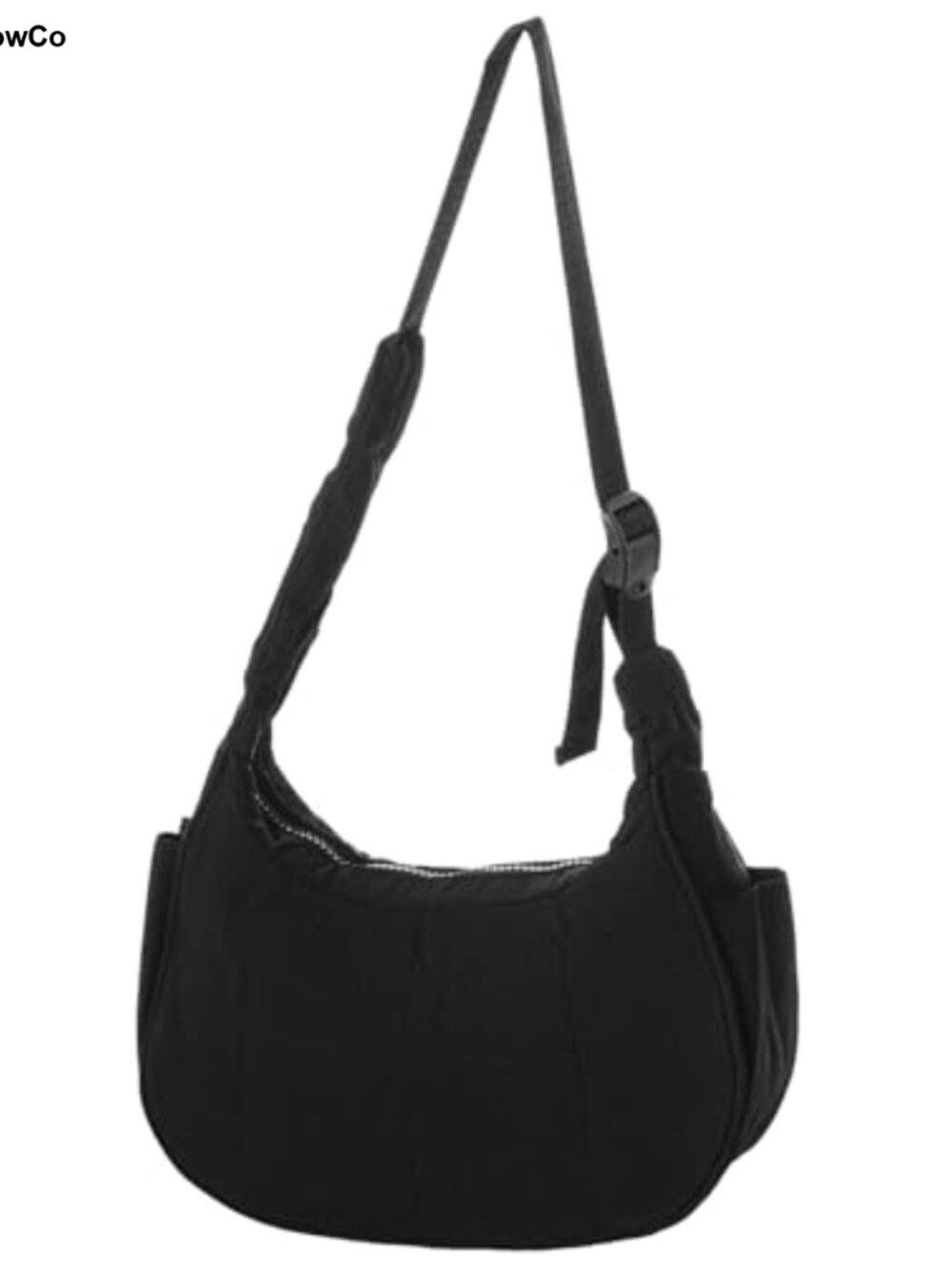Nylon Quilted Puffer Crescent Shoulder Bag with Adjustable Strap Multiple